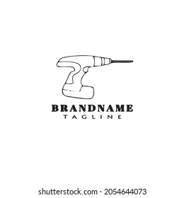 auger cartoon logo design icon modern template vector black