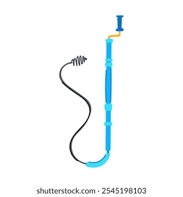 auger drain desenho de cobra. manual elétrico, esgoto de manutenção, banheiro cozinha auger drain sinal de cobra. símbolo isolado vetor ilustração