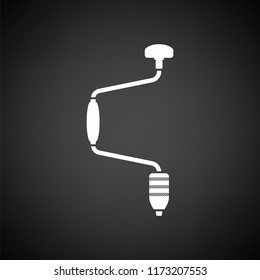 Auger icon. Black background with white. Vector illustration.