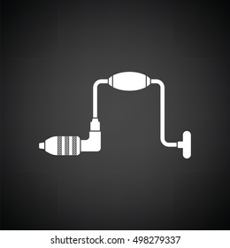 Auger icon. Black background with white. Vector illustration.