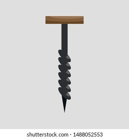 Auger icon. Cartoon vector icon for web design isolated on gray background - Vector