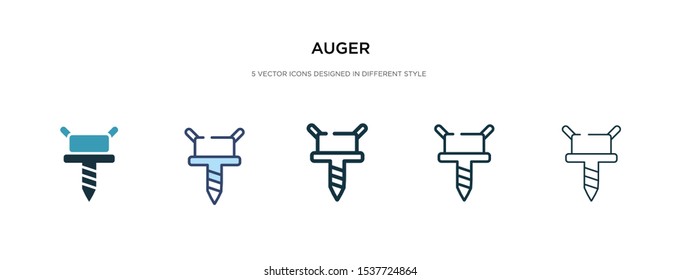 auger icon in different style vector illustration. two colored and black auger vector icons designed in filled, outline, line and stroke style can be used for web, mobile, ui