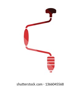 Auger icon. Flat color design. Vector illustration.