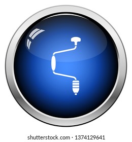 Auger icon. Glossy Button Design. Vector Illustration.