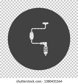 Icono de Auger. Reducir el diseño de galería de símbolos en la rejilla de transparencia. Ilustración vectorial.