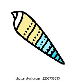 auger sea shell beach color icon vector. auger sea shell beach sign. isolated symbol illustration