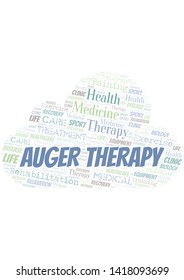 Auger Therapy word cloud. Wordcloud made with text only.