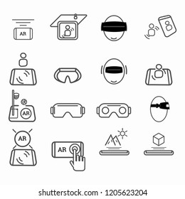 augment reality icon set vector eps 10