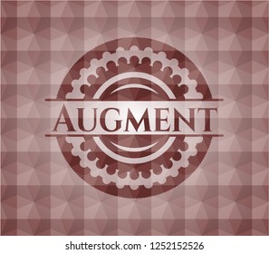 Augment red emblem with geometric background. Seamless.