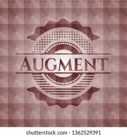 Augment red polygonal badge. Seamless.