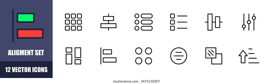 Augment set icons. Icon Settings. Linear style. Vector icons.