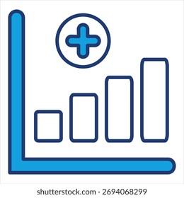 Ilustração de vetor de ícone azul de aumento
