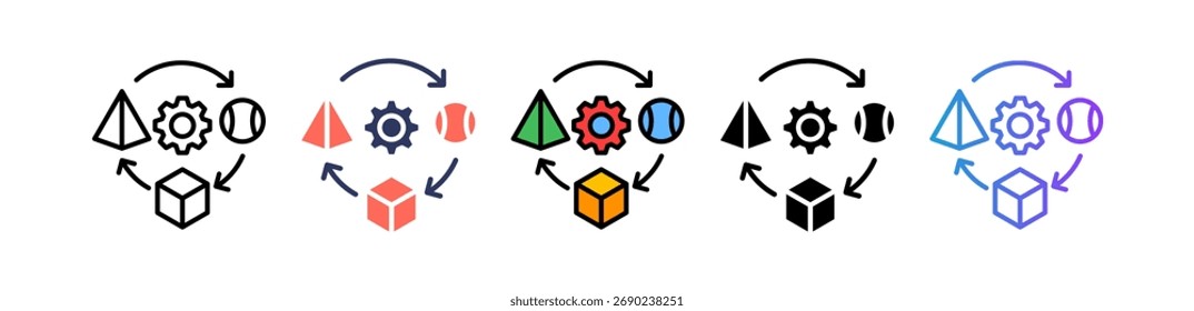 Ícone de aumento Ilustração de vetor múltiplo