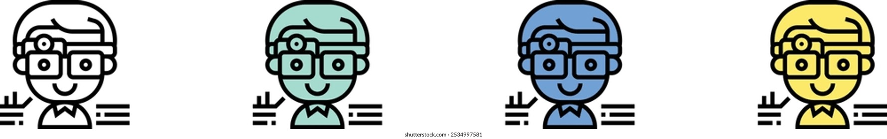 augmentation icon. Outline, Green, Blue and Yellow Style Design Isolated On White Background