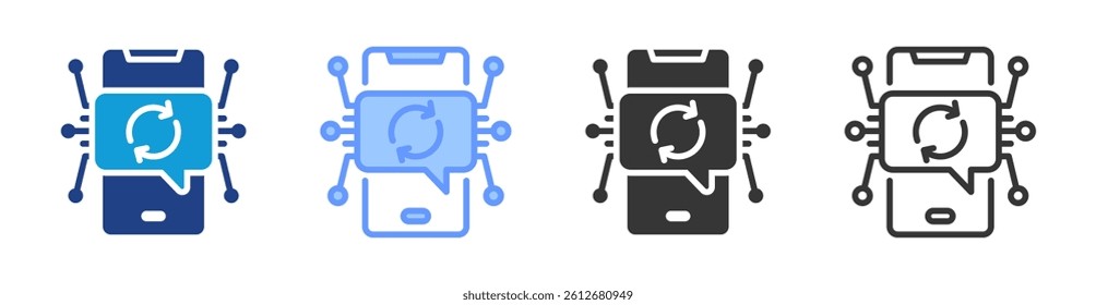 Augmented Feedback icon set multiple style collection