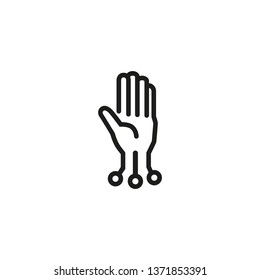 Augmented implications line icon. Connection, operator, mobile. Modern technology concept. Vector illustration can be used for topics like communication, modern world, global connections