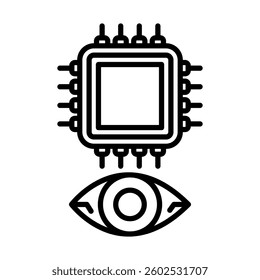 Augmented Lens Vector Line Icon Design