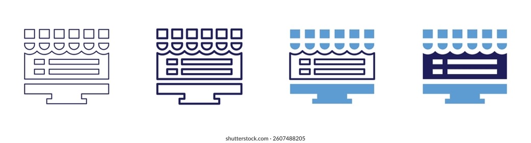 Augmented product previews icon in 4 different styles. Thin Line, Line, Bold Line, Duotone. Duotone style. Editable stroke.