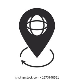 augmented reality 360 degree gps location vector illustration silhouette style