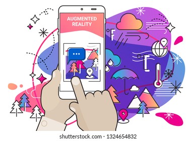 Augmented reality amoeba style mobile app concept