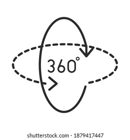 augmented reality angle 360 degrees view vector illustration line style