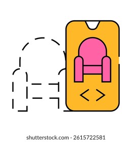 augmented reality app line icon vector. augmented reality app sign. isolated symbol illustration