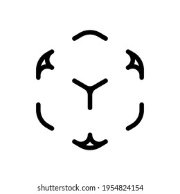 Augmented reality, AR mobile technology. Black icon on white background