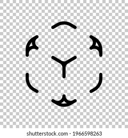 Augmented reality, AR mobile technology. Black editable linear symbol on transparent background