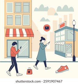 Augmented reality (AR) shopping experience in an urban environment