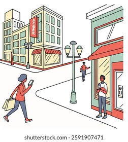 Augmented reality (AR) shopping experience in an urban environment