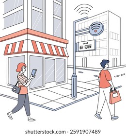 Augmented reality (AR) shopping experience in an urban environment