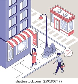 Augmented reality (AR) shopping experience in an urban environment