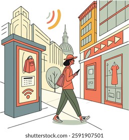 Augmented reality (AR) shopping experience in an urban environment