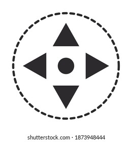 augmented reality arrows control 360 vector illustration silhouette style