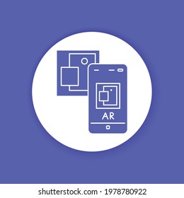 Augmented reality art gallery color glyph icon. Virtual exhibition. Pictogram for web page, mobile app, promo. UI UX GUI design element. Editable stroke