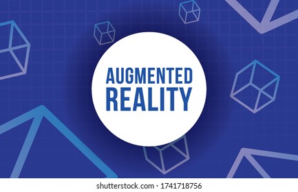 augmented reality banner with cubes vector illustration design