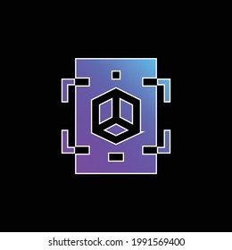 Augmented Reality blue gradient vector icon