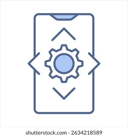 Augmented Reality Blue Icon Vector Illustration