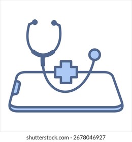 Augmented Reality Blue Icon Vector Illustration