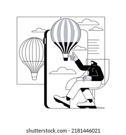 Augmented reality book abstract concept vector illustration. Educational model, digital content, smartphone and gaming console, video playback, interaction with the text abstract metaphor.
