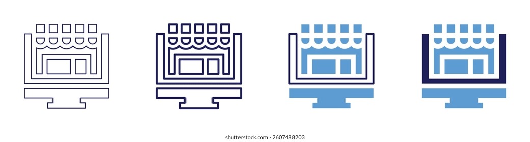 Augmented reality catalogs icon in 4 different styles. Thin Line, Line, Bold Line, Duotone. Duotone style. Editable stroke.