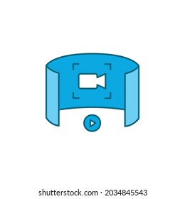 Augmented reality in cinema color line icon. Innovative digital entertainment. Pictogram for web page, mobile app, promo. UI UX GUI design element