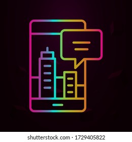 Augmented reality, city, chat bobble nolan icon Simple thin line, outline vector of Augmented reality icons for ui and ux, website or mobile application