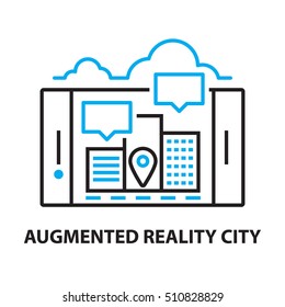 Augmented reality  city Icon, and symbol