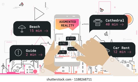 Augmented reality city tourism mobile app concept