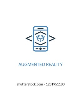 Augmented reality concept 2 colored icon. Simple blue element illustration. Augmented reality concept symbol design from Augmented reality set. Can be used for web and mobile UI/UX