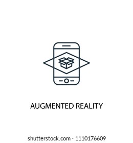Augmented reality concept line icon. Simple element illustration. Augmented reality concept outline symbol design from Augmented reality set. Can be used for web and mobile UI/UX