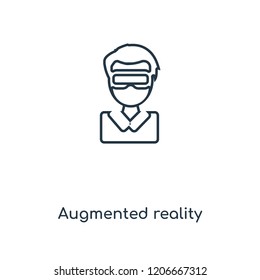 Augmented reality concept line icon. Linear Augmented reality concept outline symbol design. This simple element illustration can be used for web and mobile UI/UX.