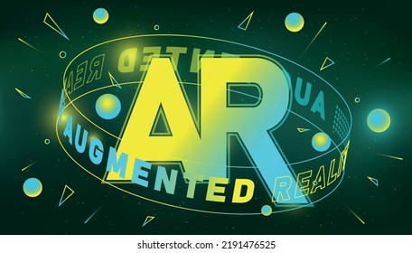Konzept der erweiterten Realität. Poster oder Banner für Website, moderne Technologien und Innovationen, AR. Moderne Methoden der Vermarktung, Präsentation und Werbung im Internet. Cartoon-Flachvektor