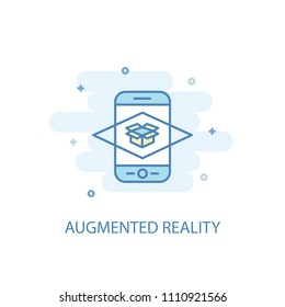 Augmented reality concept trendy icon. Simple line, colored illustration. Augmented reality concept symbol flat design from Augmented reality set. Can be used for UI/UX